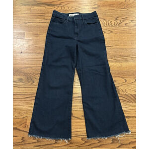 Frank & Eileen Galway Jeans Women's 27 Blue Wide Leg Denim Raw Hem Made in USA